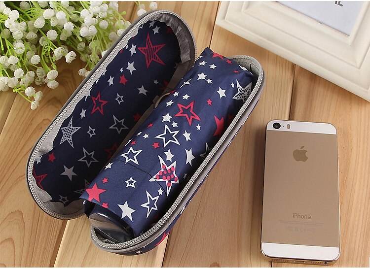 Paraguas ultraligero en caja con protección contra rayos UV para adultos, hombres y mujeres, paraguas plegable de cinco plazas para exterior, duradero,