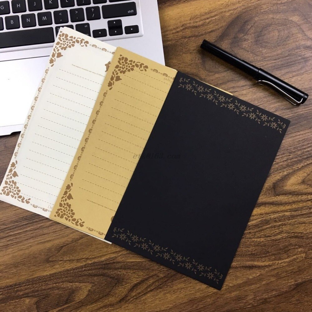 8 Sheets Vintage Retro Writing Stationery Paper Pad Note Letter Set
