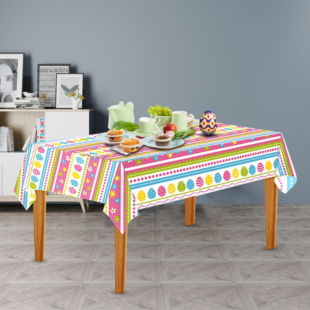 Easter Tablecloth Portable Single-Use Printing Table Cloth Banquet Dining Picnic Tablecover Desktop Party Supplies