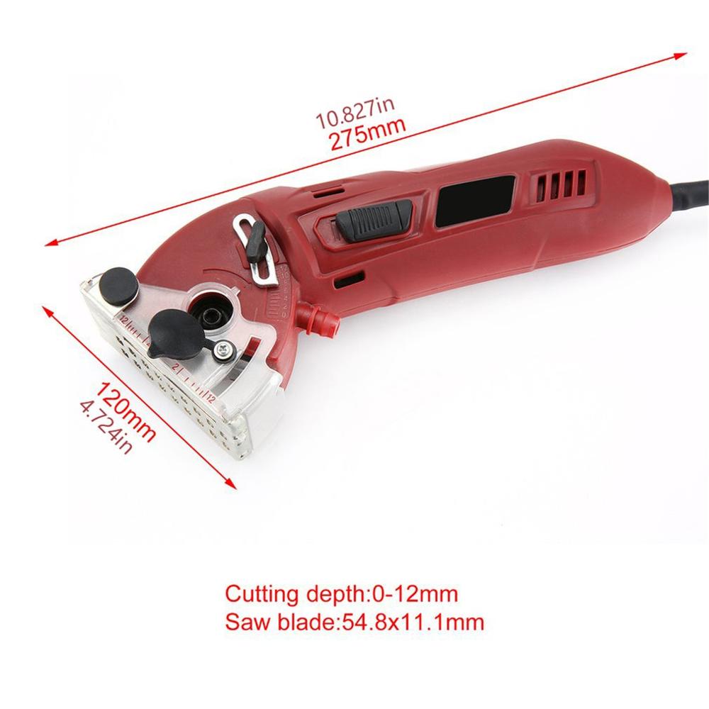 Mini sierra Circular de 400W, sierra eléctrica multifunción, 6 cuchillas, herramientas eléctricas con guía de profundidad, tubo protector de hoja de polvo en caja