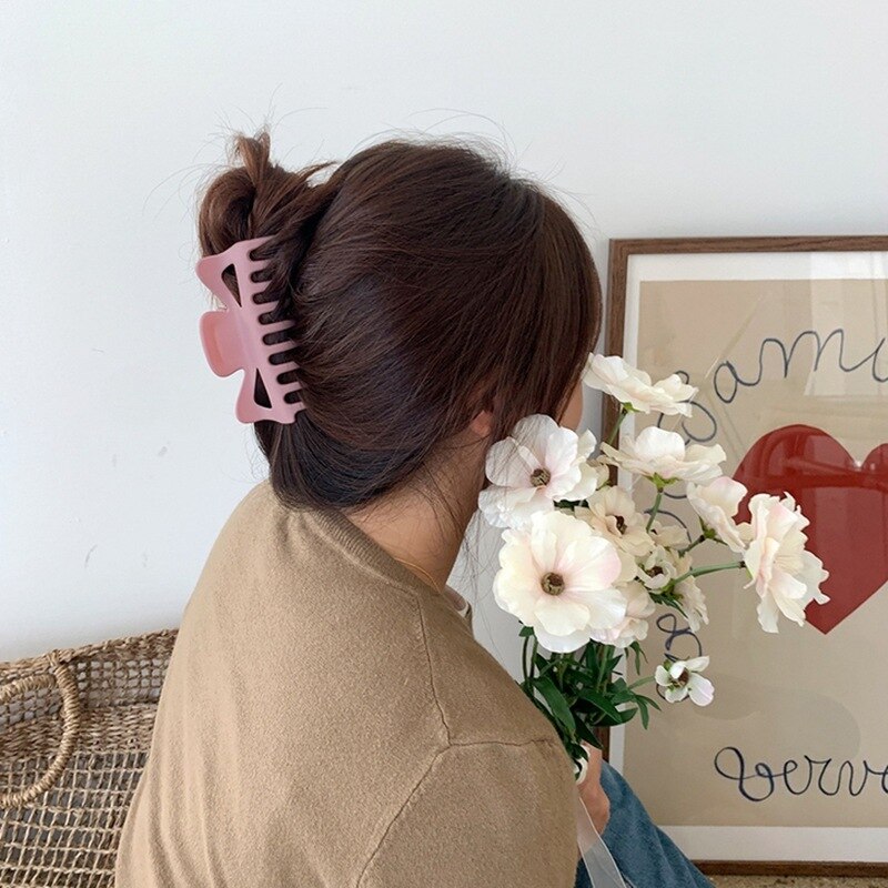 Huanzhi 2020 elegante grande resina multicolorido hairpins banho de cabelo captura tubarão clip para meninas acessórios de cabelo estilo de cabelo fazer