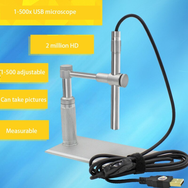 2MP USB Digital Microscope 500X 8 LED Camera Stand... – Grandado