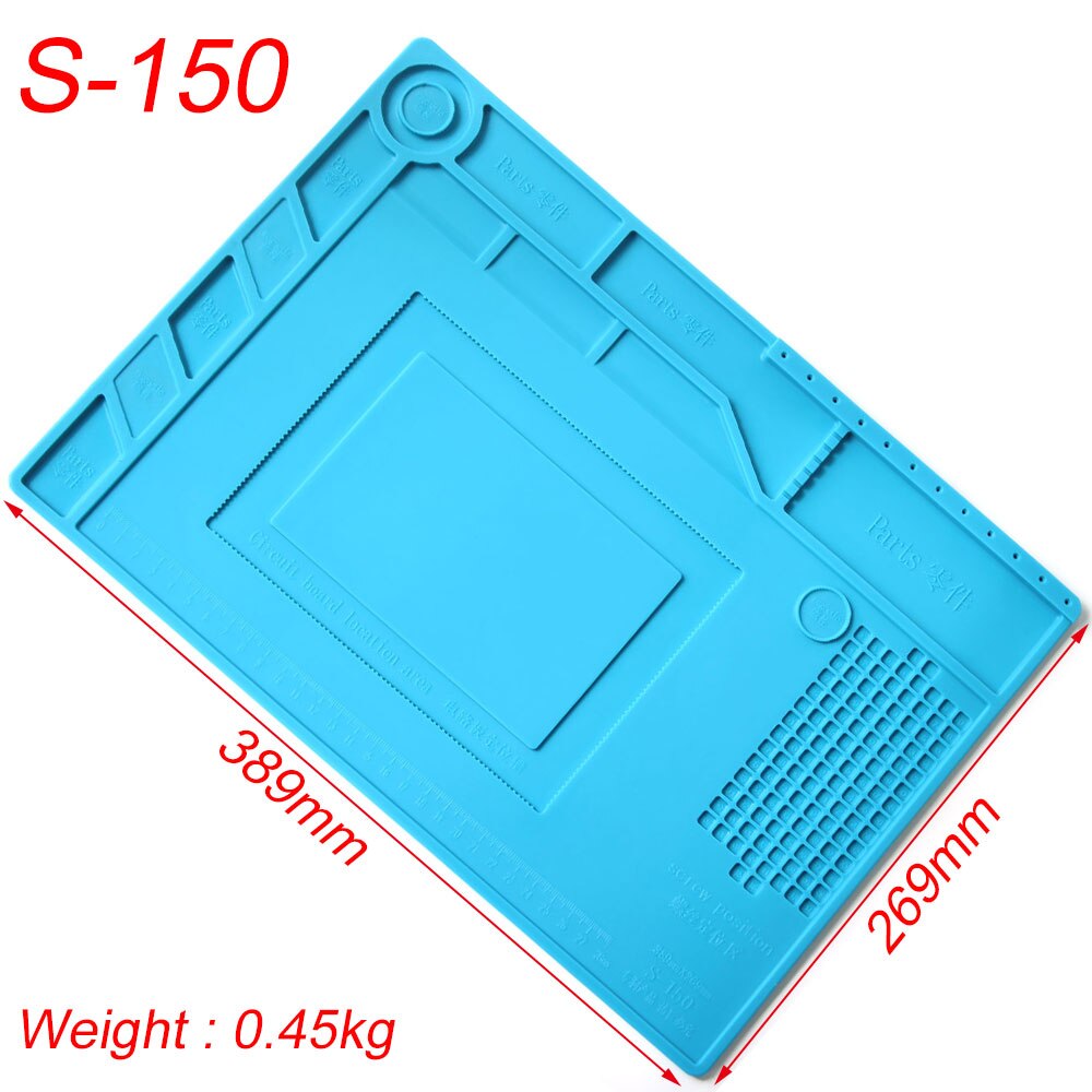 S -170 s-160 s-150 varmeisolering måtte lodning silikone pad skrivebord vedligeholdelsesplatform til reparationsmåttestation med magnetisk: S150