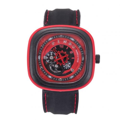 Sport Men's Watch Large Square Dial Silicone Strap Analog Quartz Wrist Watch Decor montre homme часы мужские наручные