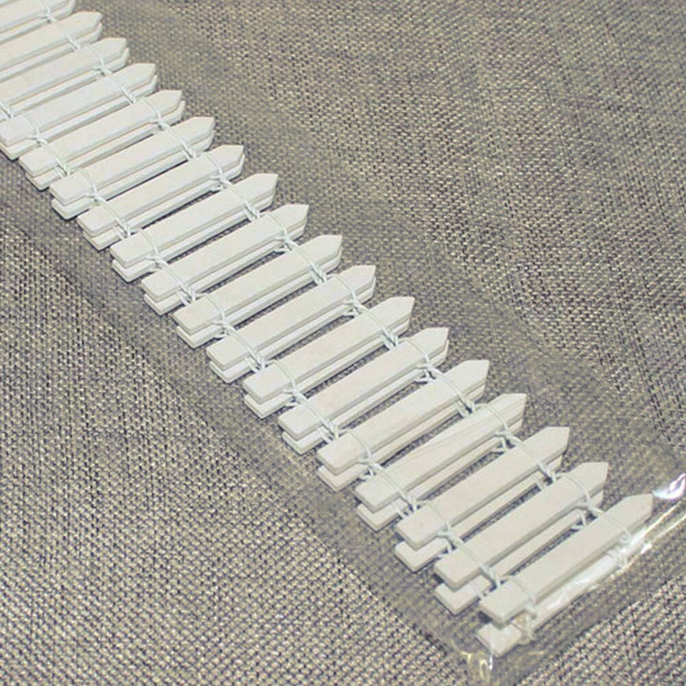 Mini Houten Hek Barrière Houten Craft Hek Diy Tuin Kit Plant Bloem Ingemaakte Landschap Decor Accessoires Buigbare Hek