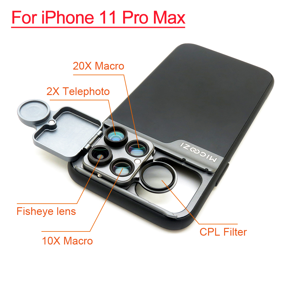 Neue Für iPhone 11 Pro Max Kamera Objektiv Kit Fisheye Weitwinkel Makro Teleskop CPL Objektiv Fall Abdeckung Für iPhone X XR XS Max 7 8 Plus