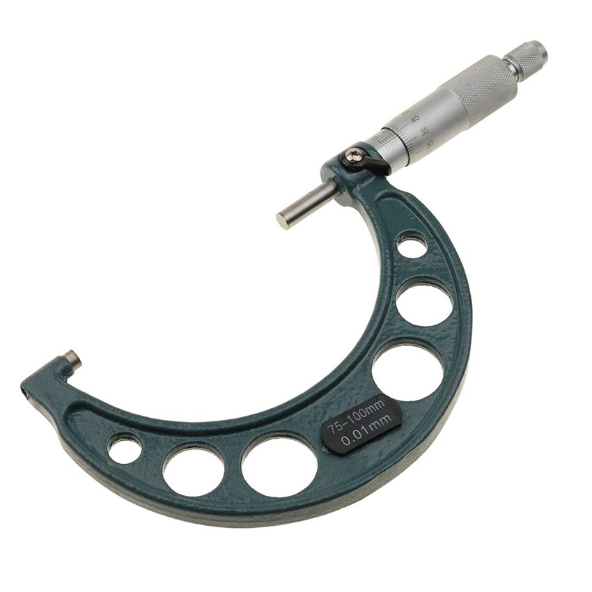 4 stks/set Buiten Micrometer Machinist Tool Set 0-25mm/25-50mm/50-75 m/75-100 m, 0.01mm Nauwkeurigheid, Precisie Weegschaal met Carbide Tips