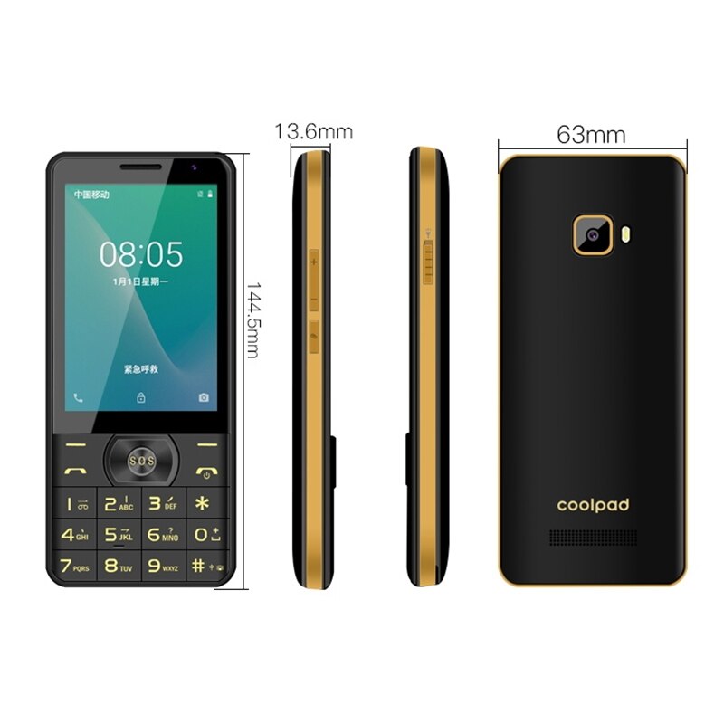 Coolpad c558 4g smartphone 1gb ram 8gb rom 3.5 polegada dupla sim 1800mah 2mp câmera traseira cpu mtk6739 celular