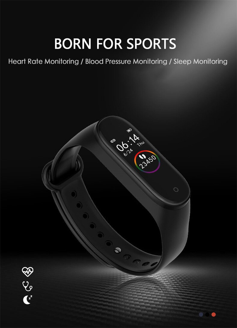 M4 Sport Fitness Stappenteller Kleur Smart Armband Bloeddruk Polsband Stappenteller Smart Band Mannen Vrouwen Horloge