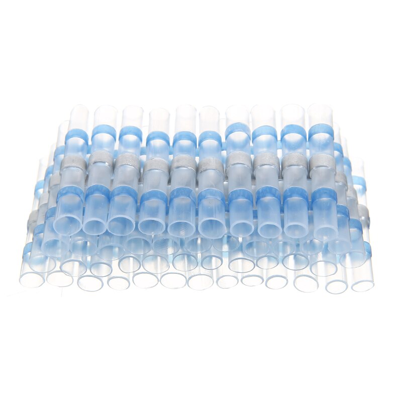 50PCS Heat Shrink Solder Seal Wire Sleeve Butt Splice Connectors Waterproof Electrical Wire Insulated Terminals Kit 14-16AWG
