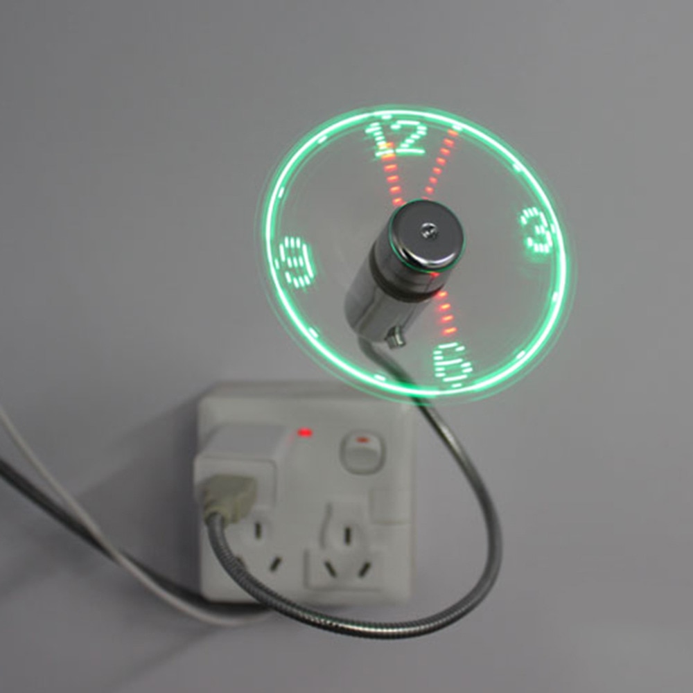 USB Gadget Mini Flexible LED Light USB Fan Time Clock Desktop Clock Cool Gadget Time Display For Notebook Laptop Flexible