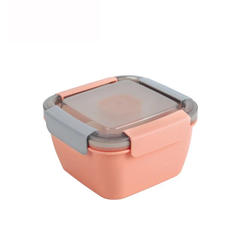 1100 ml/1500 ml Draagbare Lunchbox Container 2 Layer Raster Slakom Bento Dozen Slakommen Lunchbox lunch Container voor Voedsel: Zilver / 1750 ml
