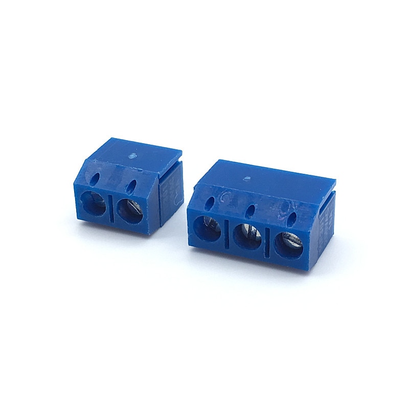 YIXISI 100 Stuks PCB Mount Schroef Klemmenblok, 5mm 2 Pin / 3 Pin