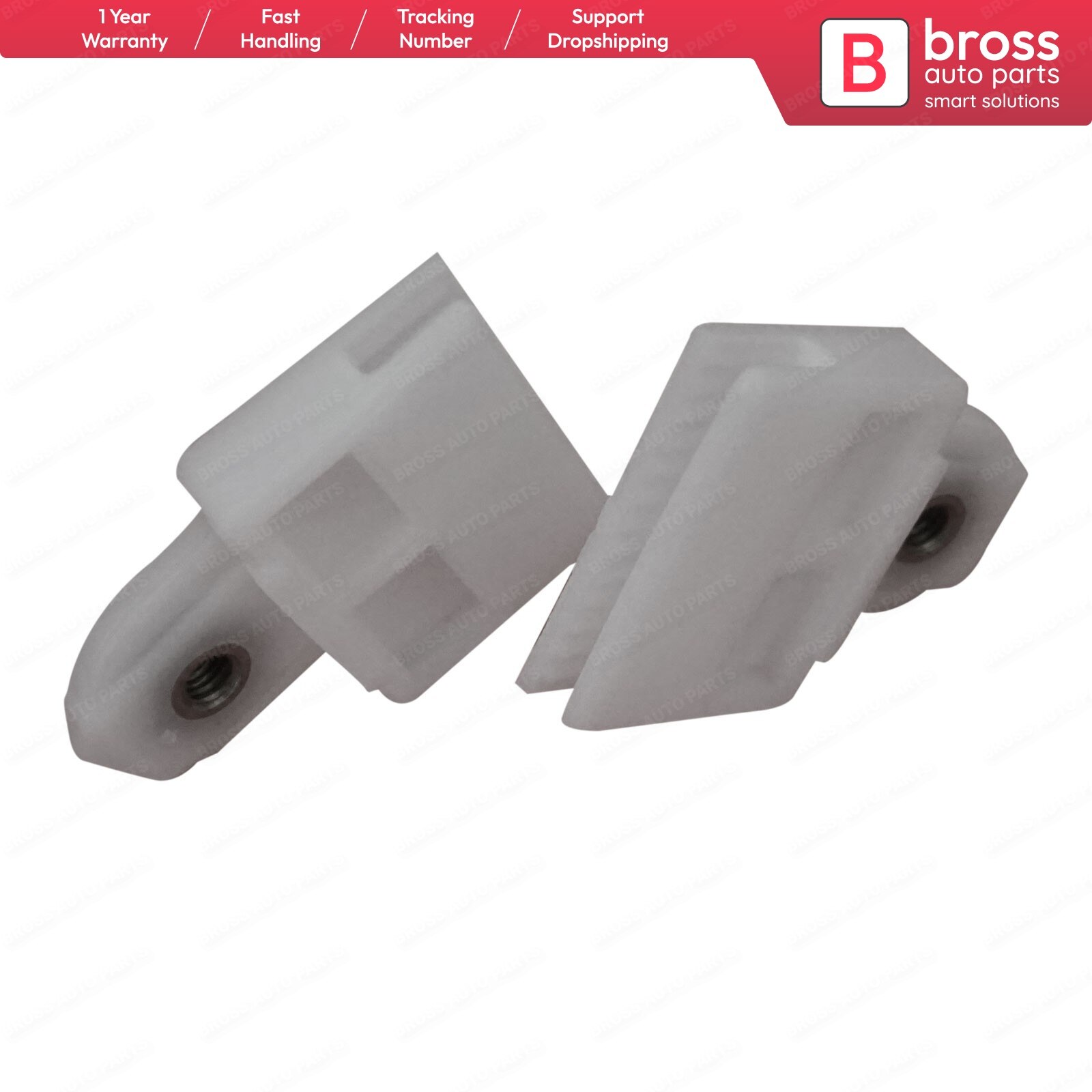 Bross Auto Parts BWR5053 2 Pieces Electrical Power Window Regulator Glass Channel Slider Sash Connector Clips for Toyota