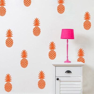 Ananas ananas avtagbar vinyl diy väggdekaler för vardagsrum barnkammare sovrum heminredning väggmålning tapet: Orange