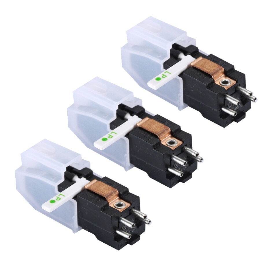 Turntable Phonograph Dual Stereo Cartridge with Red Sapphire Dual Side Stylus Needle for LP/78 Vinyl Record Player Accessory: 3Pcs