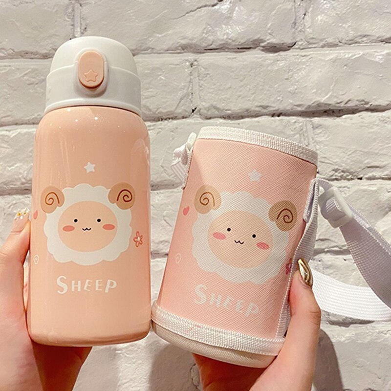 600/400ml enfants dessin animé bouteilles à boire Double couches 316 acier inoxydable Thermos eau enfants isolé tasses Portable maison Sc