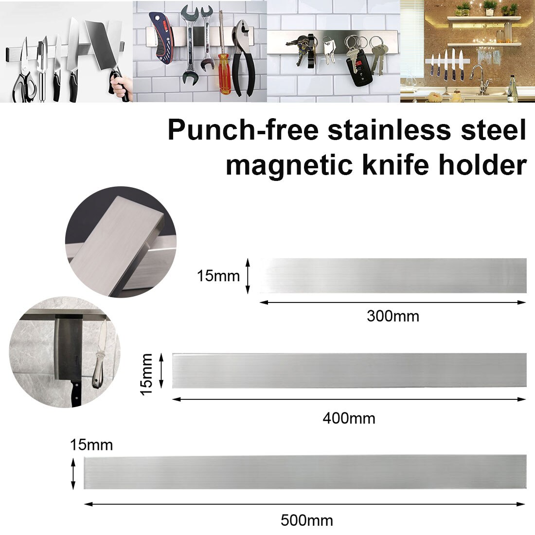 30 40 50 cm Stainless Steel Wall Mount Electromagnetic Knife Holder Electromagnetic Knife with Kitchen Knife Bar