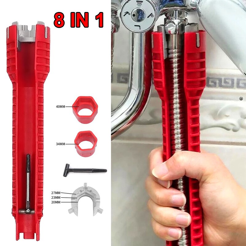 8 In 1 Anti-Slip Multi Sleutel Keuken Reparatie Sanitair Wrench Tool 8 In 1 Goot Magic Wrench Sink kraan Sanitair Gereedschap Magic Wrench