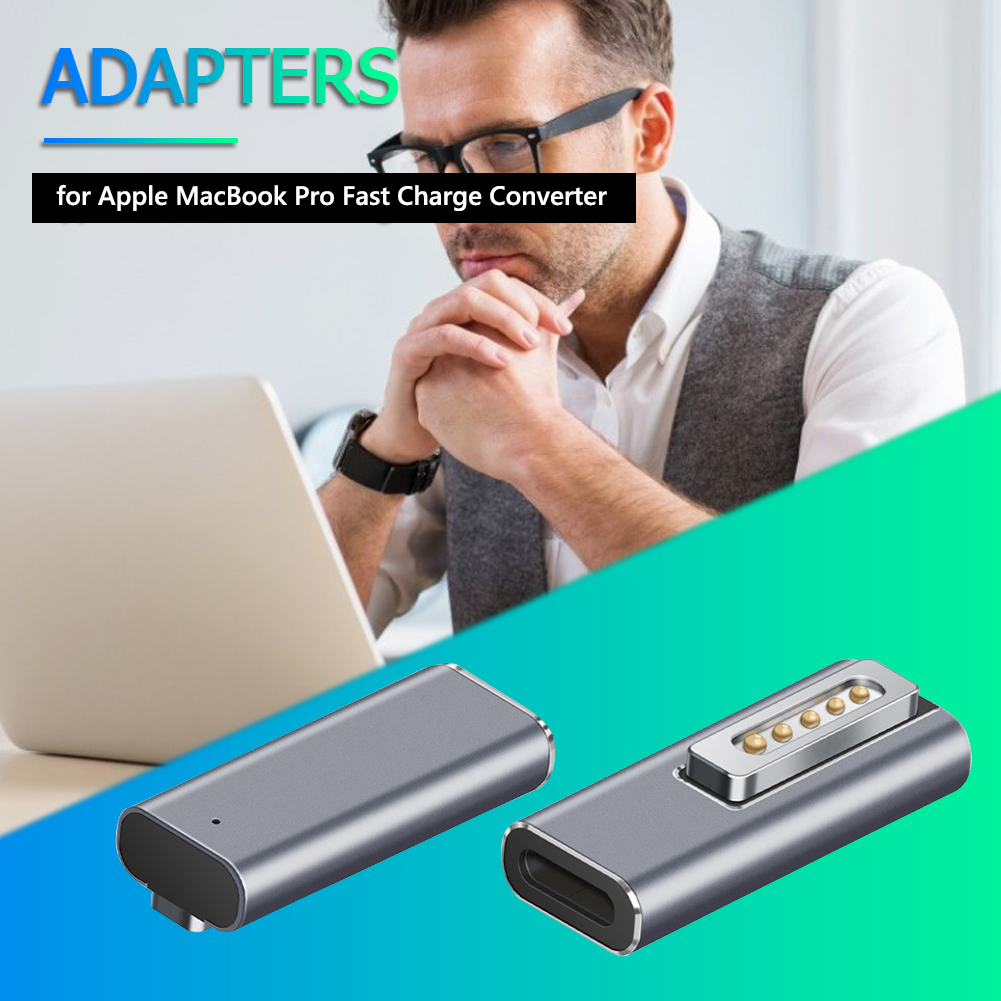 PD-Schnellladekonverter, Stromanschluss, Typ C, magnetischer USB-PD-Adapter für Apfel Magsafe 2, MacBook Profi-Steckerkonverter