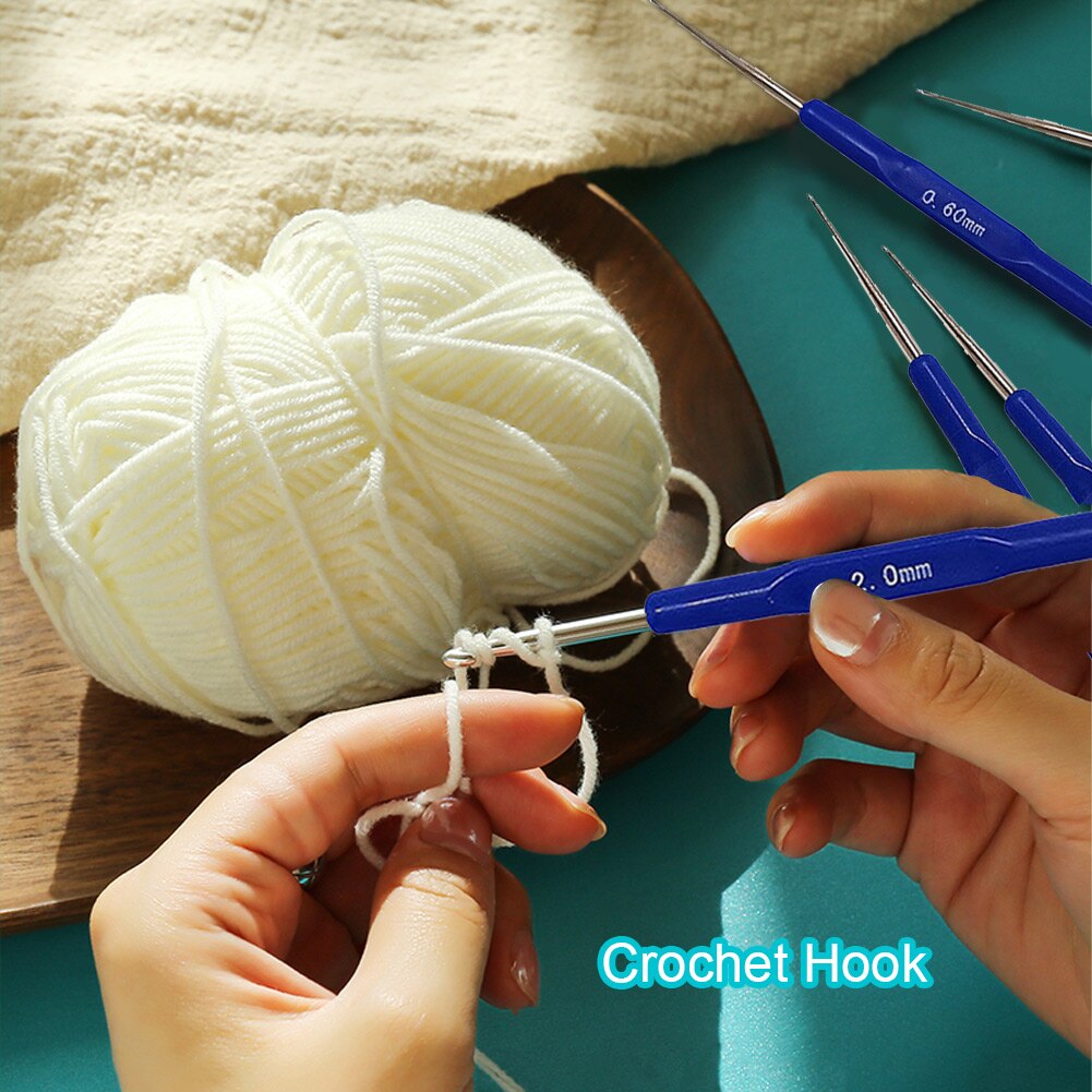10pcs DIY Craft Portable For Beginner Knitting Needle Ergonomic Easy Use Aluminum Crochet Hook Set Long Handle