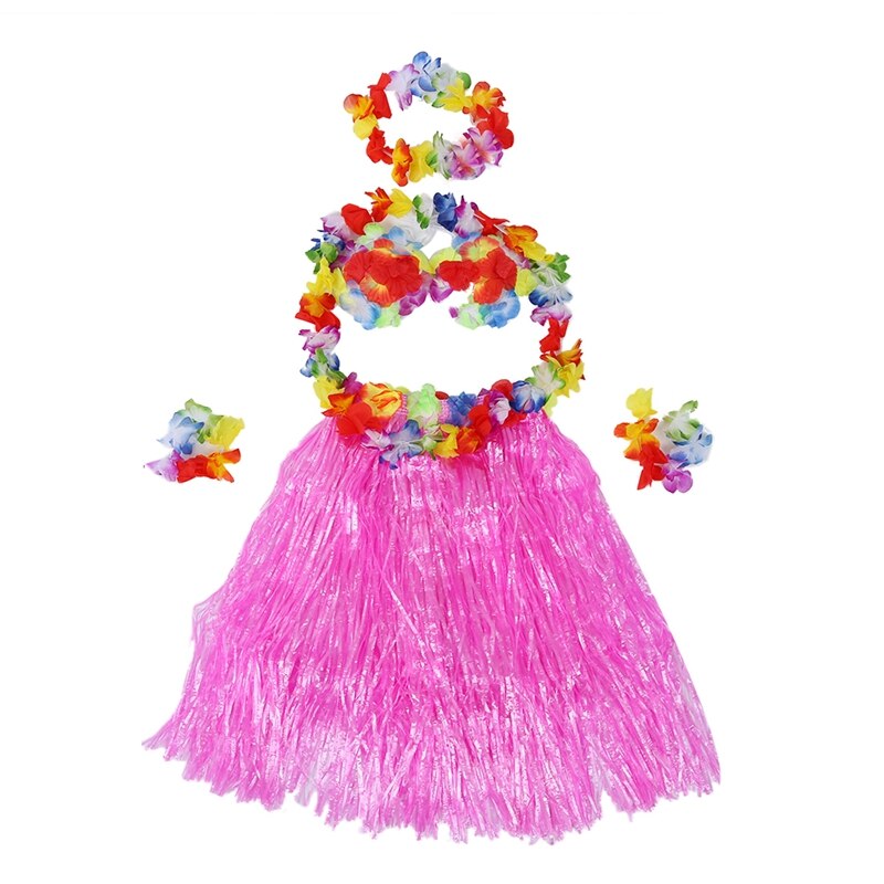 12x Hawaiian Gras Rok Bloem Hula Lei Polsband Garland Fancy Dress Kostuum