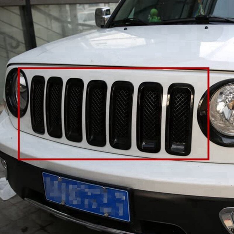 7PCS Front Grill Cover Mesh Grille Insert Kit for Jeep Patriot