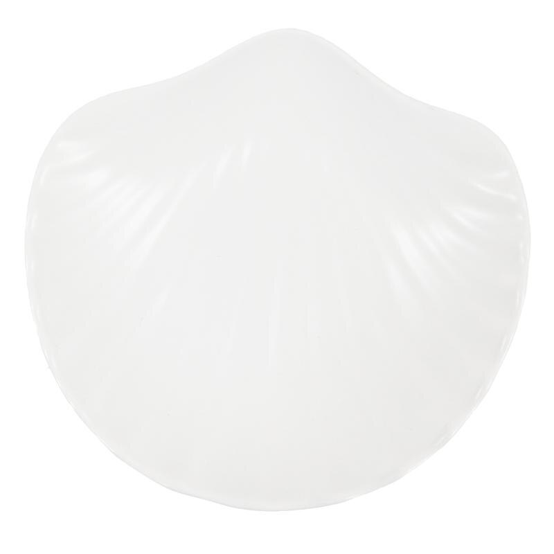 Shell Shape Ceramic Salad Plate Breakfast Fruit Dessert Cake Bread Dish Snack Tray Food Container Kitchen Tools Tableware: White