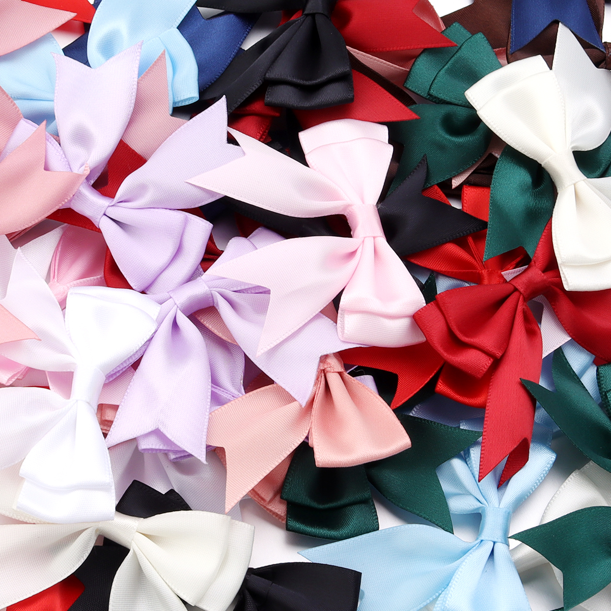 10 stks/partij Satijnen Lint Strikken Leuke Kleurrijke Dacron Dubbellaags Strik Boog Bloem Voor DIY Craft Kleding Decoratie Accessoires: Dull
