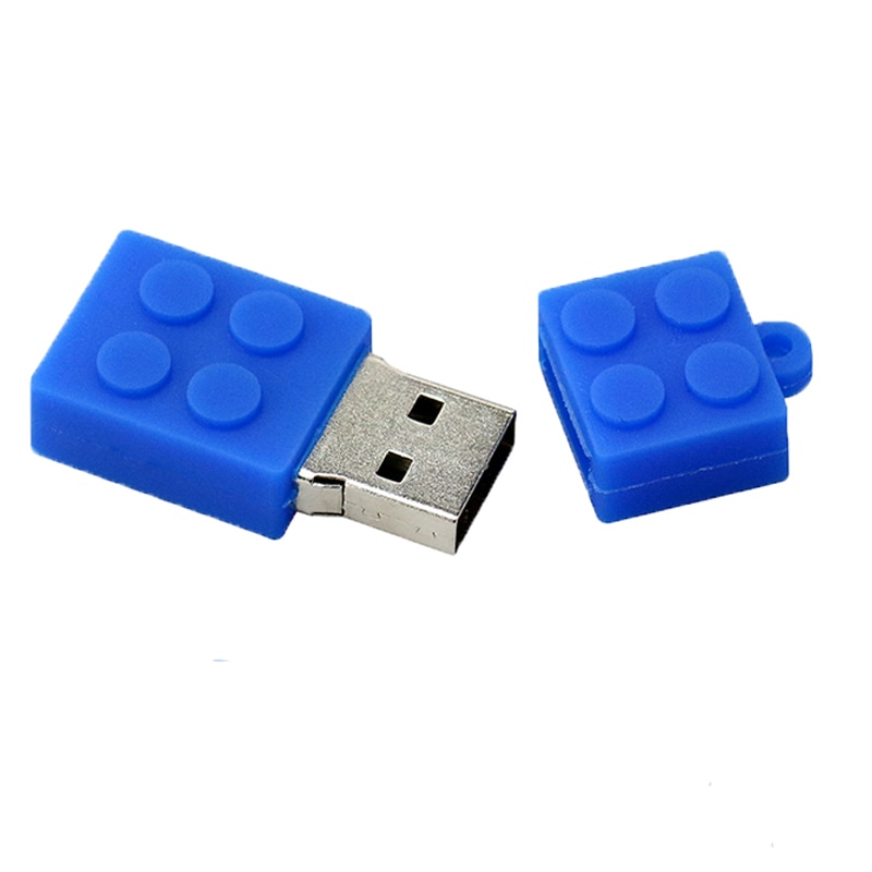 Memoria USB 2,0 de silicona para niños, PenDrive de bloques de construcción, memoria Flash, 4GB, 8GB, 16GB, 32GB