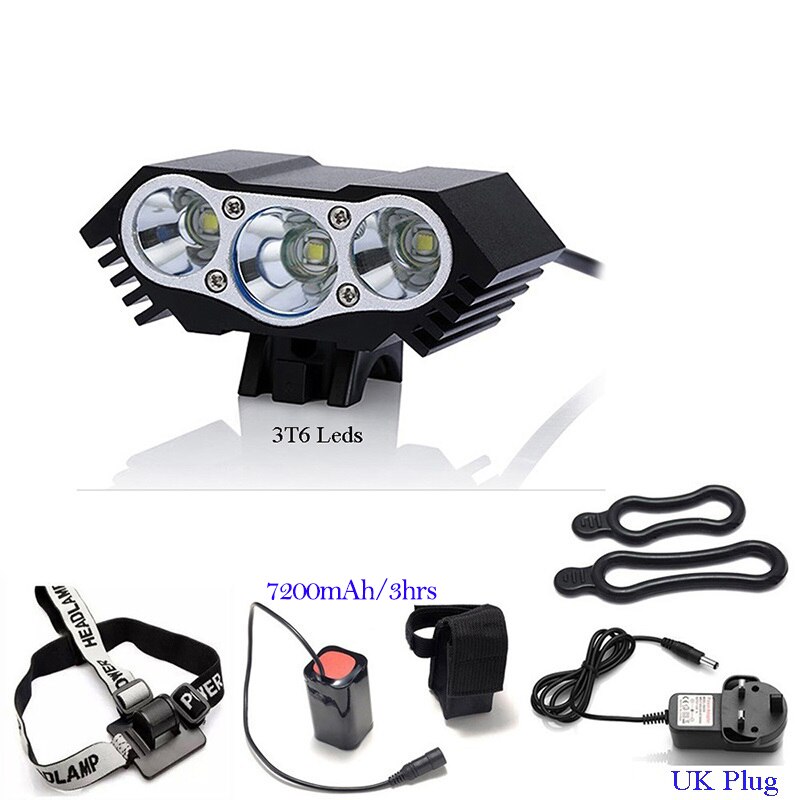 3T6 Regendicht Fiets Stuur Hoofd Verlichting Ebike Fiets Led Licht Koplamp 8.4V Mtb Lamp Rijden Koplamp Cyclus Accessoires