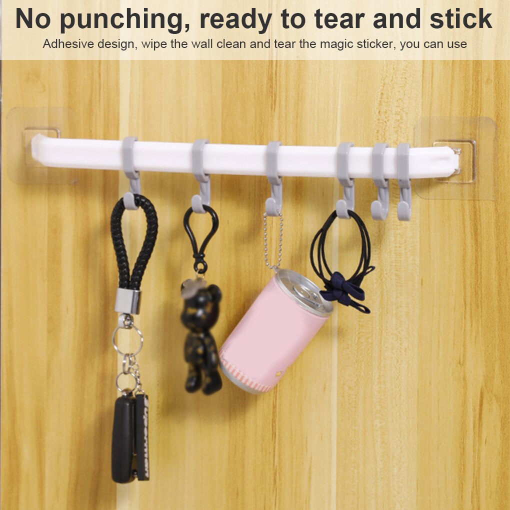 Recableght Kleverige Kapstok Rack Badkamer Hoed Robe Haken Voor Handdoeken Wandmontage Voor Keuken Slaapkamer Hanger Gereedschap Multi-functie