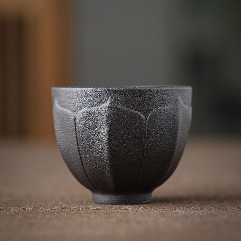 100ml Chinese Retro Style Black Pottery Tea Cup Coffee Cup Mug Chinese Ceramic Tea Set Porcelain: 3