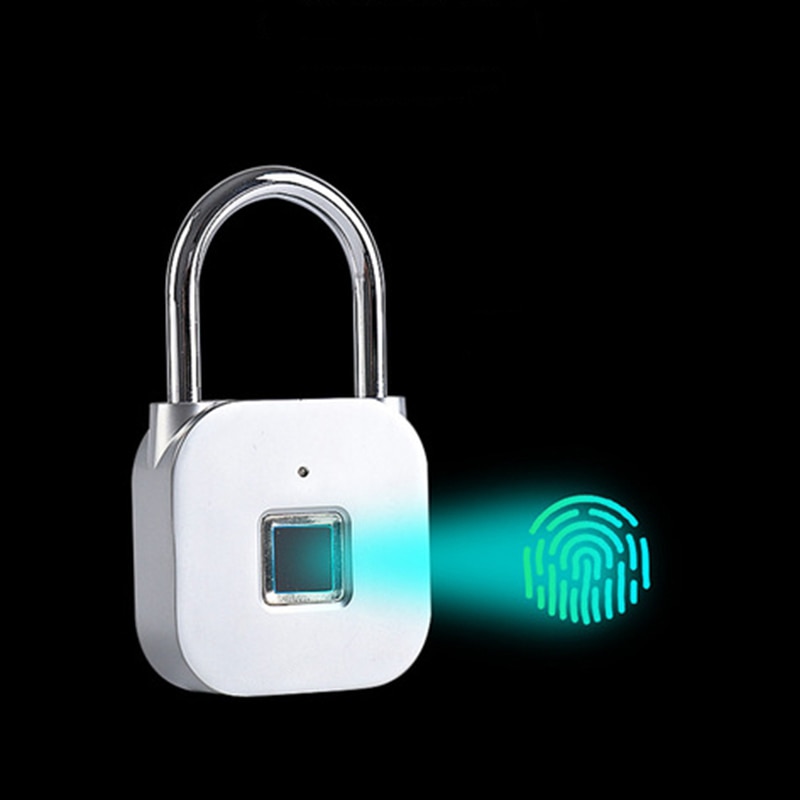Waterproof Fingerprint Padlock – Keyless Smart Security Lock With USB-C, Black Matte