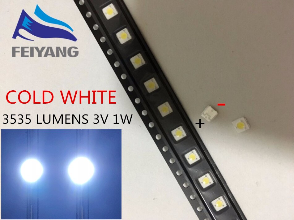 1000 stuks lumens lg innotek samsung wooree led diode 3535 3537 hoog vermogen 1w 3v koel wit voor led lcd tv achtergrondverlichting lamp kralen 3d