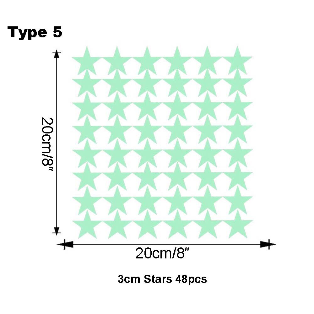 Bedroom Ceilling Luminous Stickers Glow In Dark Moon Universe 3D Fluorescent Bubble Sticker Stars Dots Kid Room Wall Art Decor: Type 5