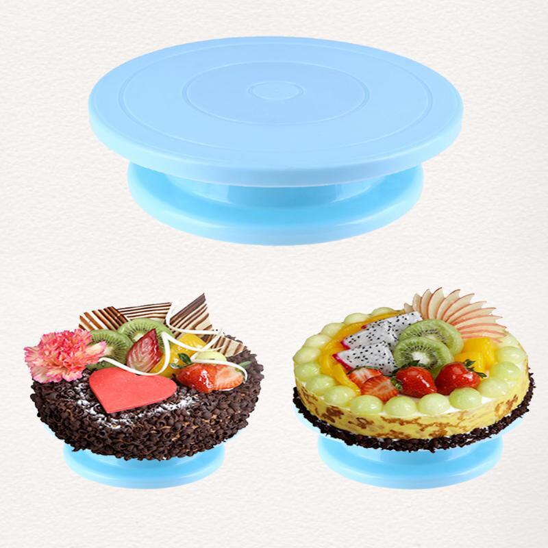 Plastic Cake Plate Turntable Rotating Dishes for Dessert Food Server Tray,cute Cake Stand Kitchen DIY Pan Baking Tool