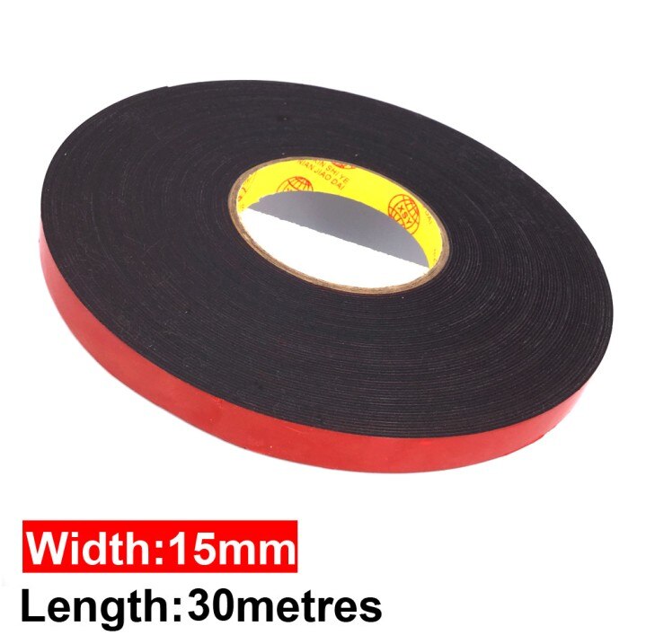 30 meter rulle reparasjon svart støvtett svamp skum tape dobbeltsidig lim, automatisk pakning telefon pcb forsegling (6mm, 10mm, 15mm): 15mm x30 meter