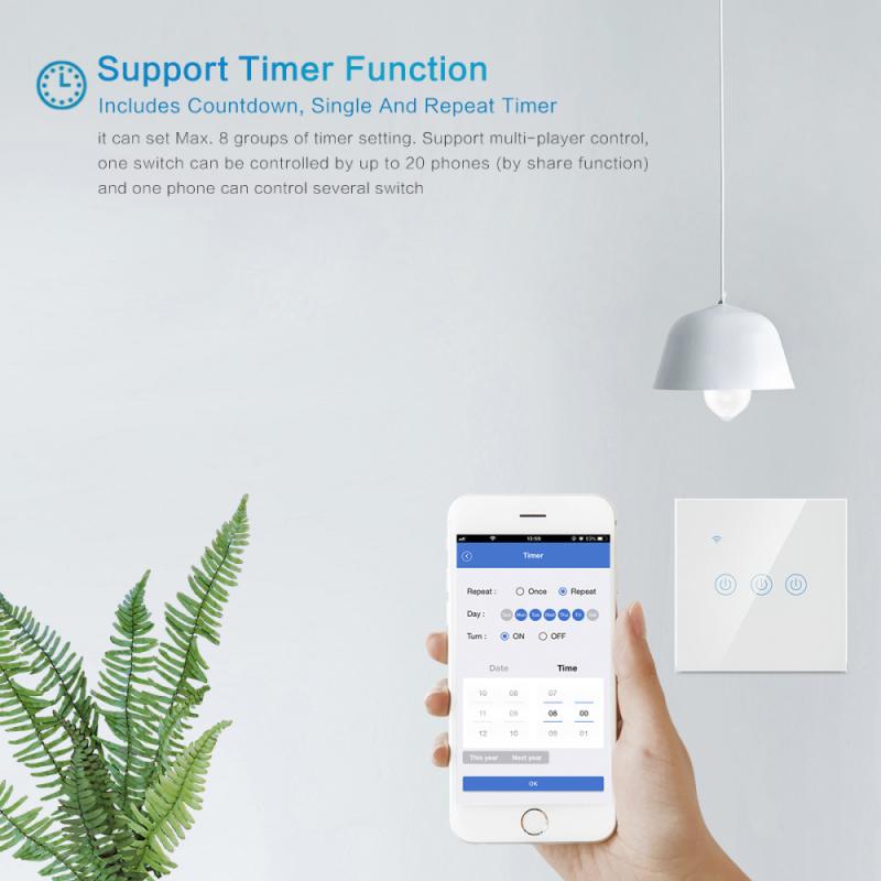 EWelink ZIGBEE WiFi Smart Touch EU 1/2/3/4 Gang Switch AC100-250V pulsante Home Wall lavora con Alexa e Google Home Assistant