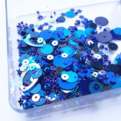 Kralen 2mm + Parel 6mm Pailletten Platte Ronde PVC Vormige Losse Pailletten voor Ambachten Paillette Naaien Decoratie DIY accessoire Lentejuelas: Royal