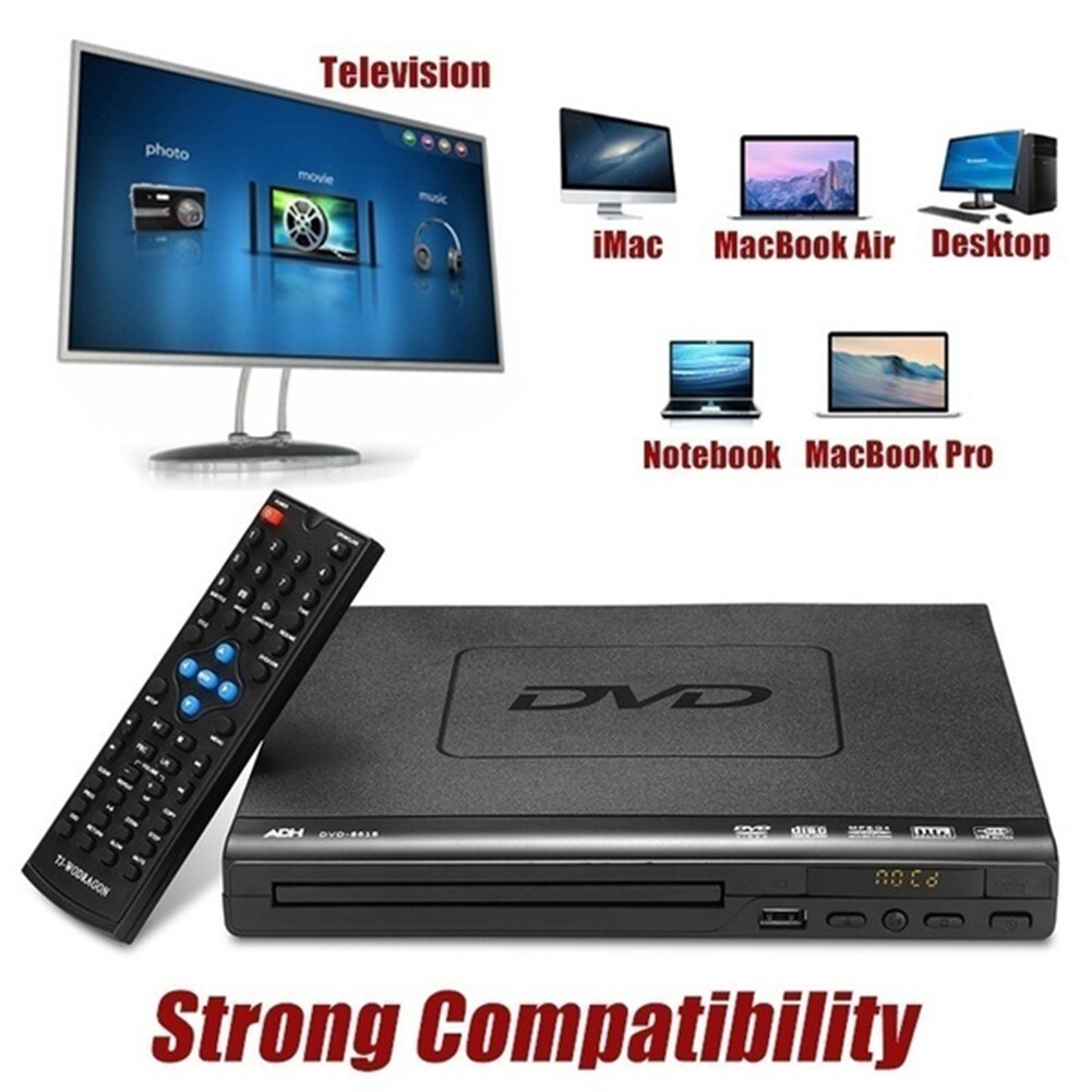1080P DVD Player Multiple Playback Multi-angle Viewing Player USB Port AV Input Multiple Ports TV Player with Remote Controller