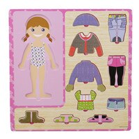 Juguetes educativos para niños, figuras de puzle para edades tempranas, juegos para bebés y niñas, juguetes de vestir, , ropa de bebé, rompecabezas a juego: girl