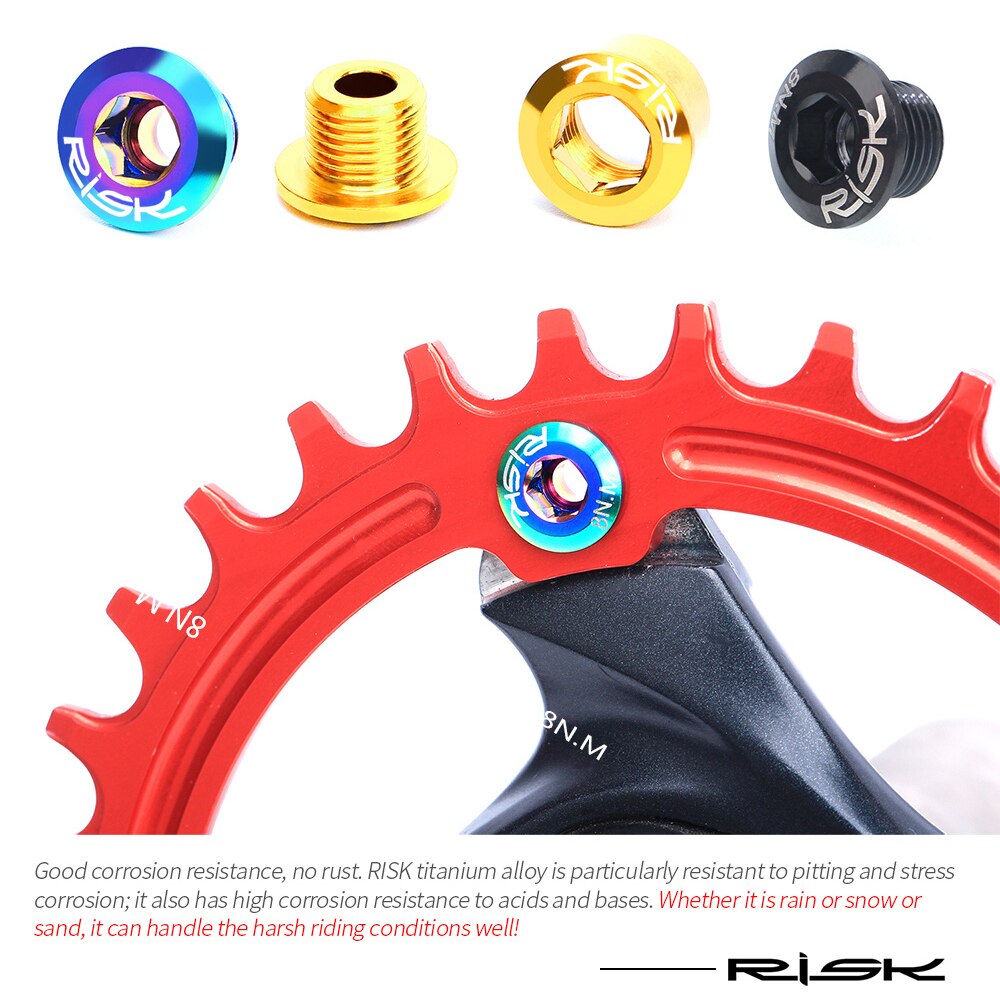 Risico Fietsen Fiets 6.5Mm Gear Bevestigingsbouten Voor Mtb Mountain Road & Bmx Bike Enkele Kettingblad Kettingwiel Vaste Schroeven noten