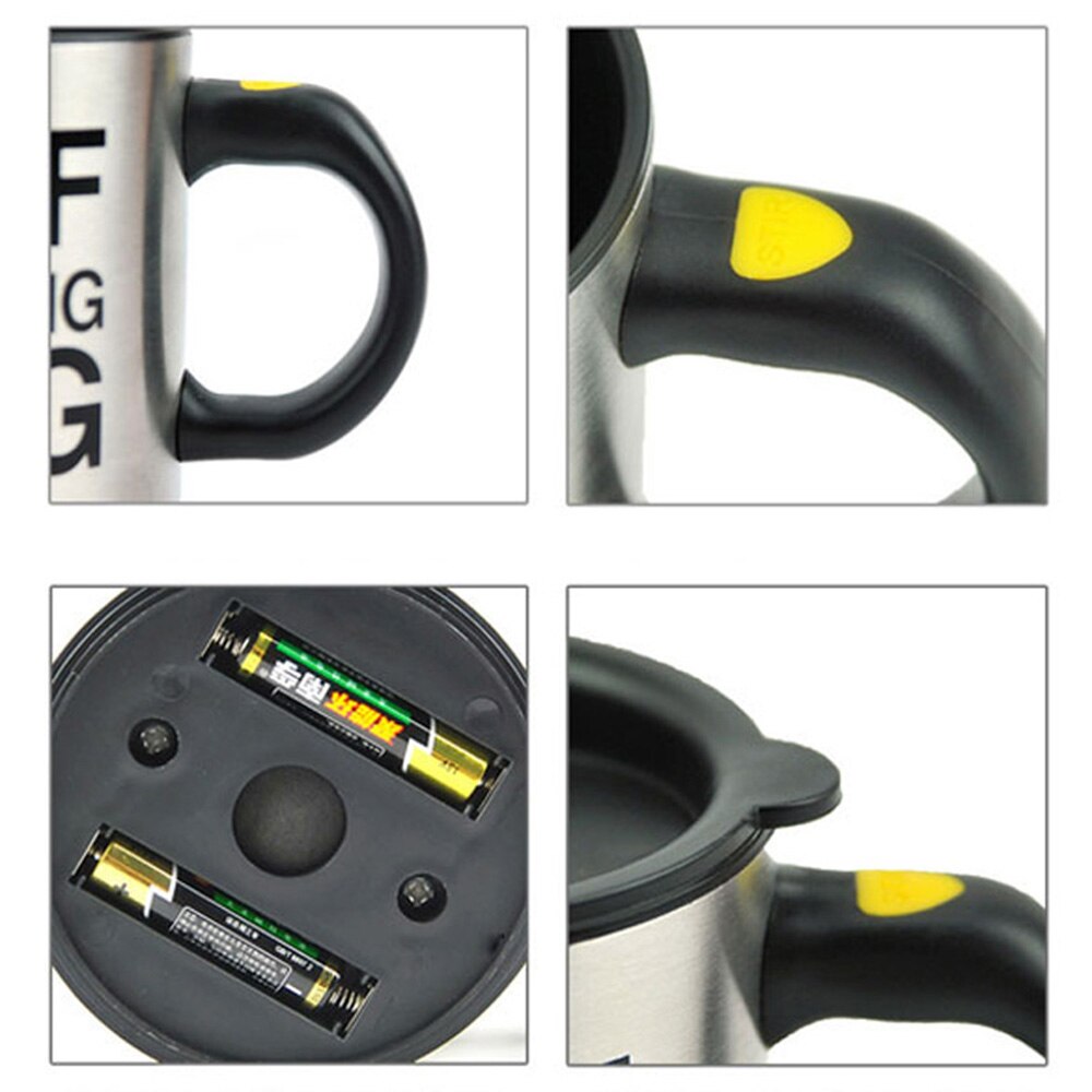 Taza de café eléctrica automática, tazón taza de café de acero inoxidable, mezclador de café para mezclas y bebidas, 400 ML, KC1227