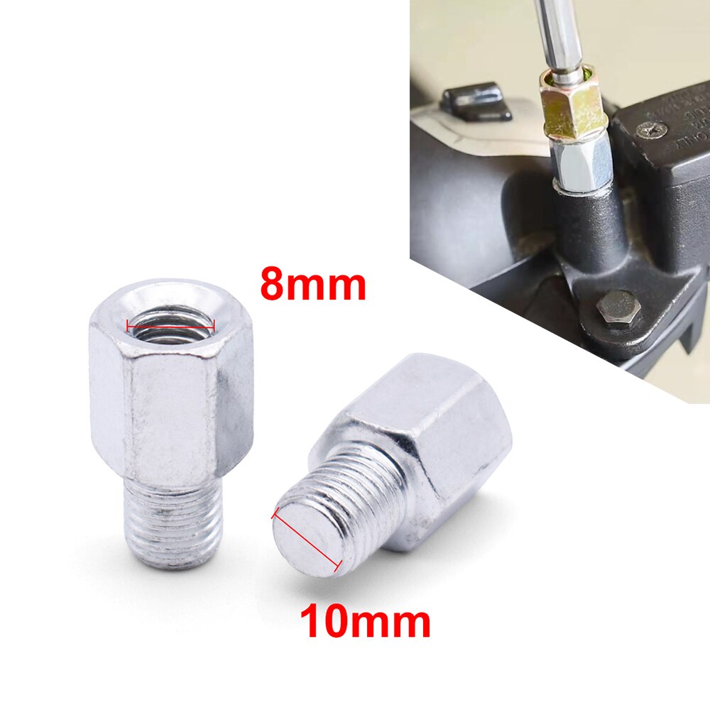 Réducteur de filetage M10 M8 convertisseur moto rétroviseur Conversion vis adaptateur filetage Chrome