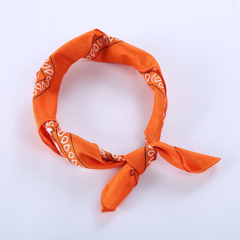 Unisexe Hip Hop noir Bandana chapeaux bandeau de cheveux cou écharpe bandes à poignet carré foulards imprimer mouchoir 55cm