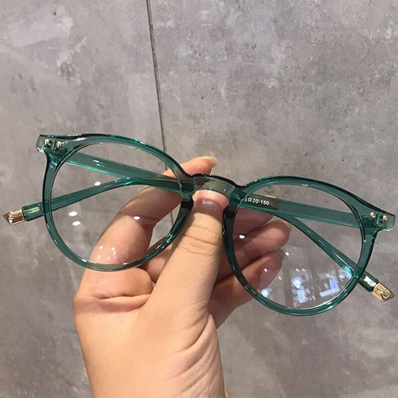 Imwete fasjonable brilleramme til kvinner årgang blå lys datamaskin menn brille rundt optiske briller