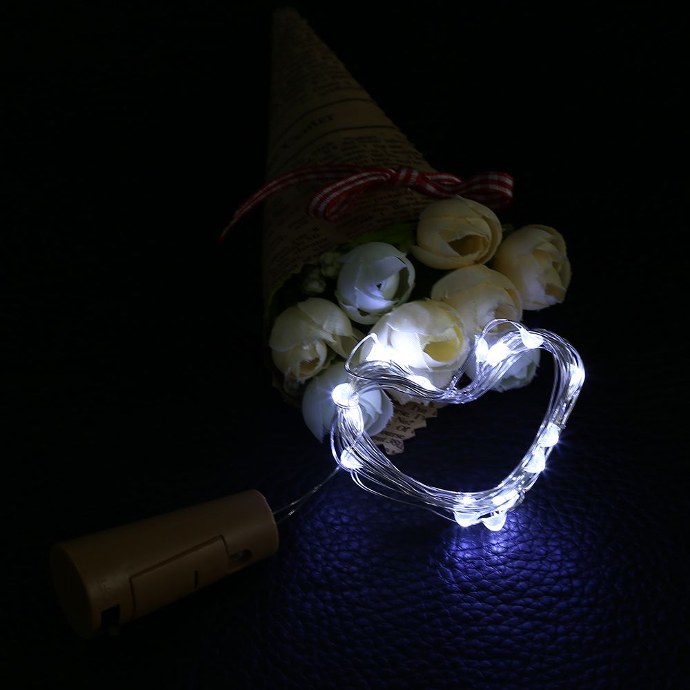 Guirlande lumineuse LED en fil de cuivre blanc 1M 2M, guirlande décorative pour bouteille artisanale en verre, décoration de noël à la maison