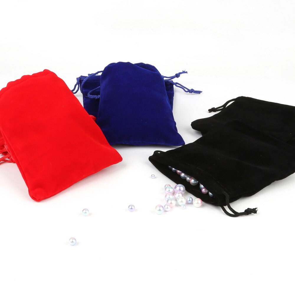 Rood/Zwart/Donkerblauw 10*12 cm 5 pcs Fluwelen Verpakking Koord Pouch Zak/Sieraden Tas kerst/Huwelijkscadeau Bead Container Opslag