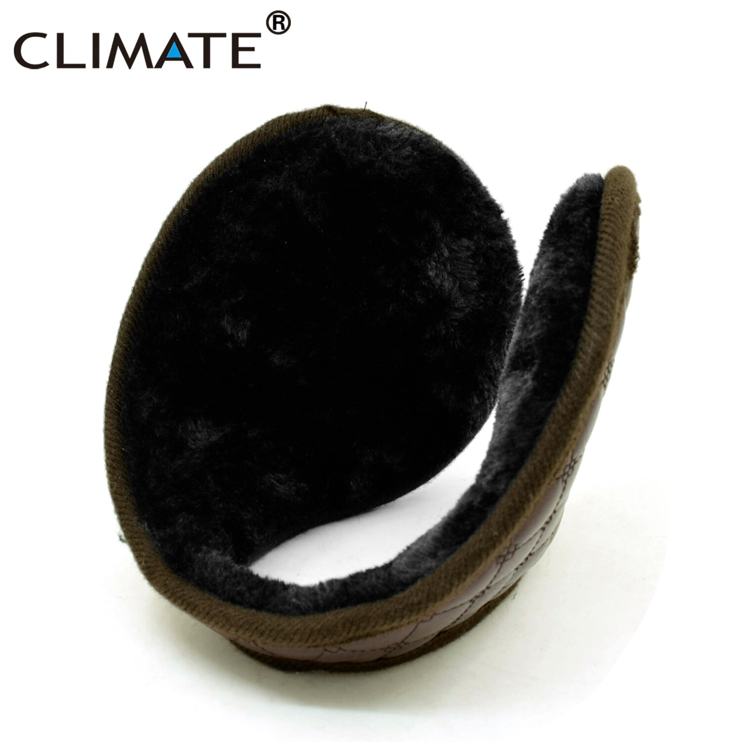 CLIMATE Men Blank Earmuffs Men PU Winter Ear Warmer Cover Muff Cool Army Warm Ear Muff PU Blank Ear Muffs for Men Women